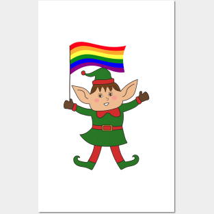 Christmas gay pride celebration Posters and Art